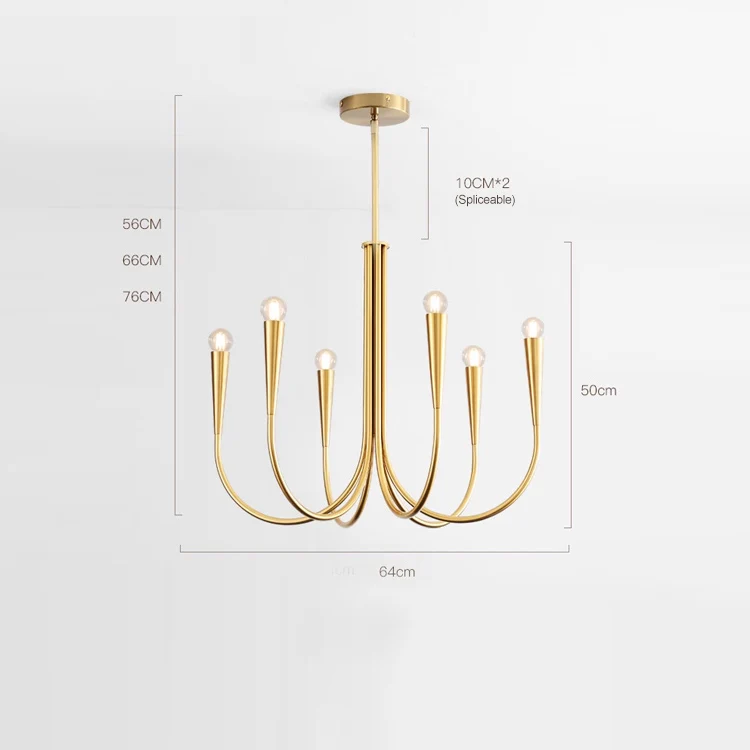 Royelux Modern Chandelier Light - Mid Century French Lighting for Dining, Living room