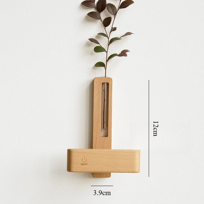 Royelux Rotating Wood Wall Sconce with Vase | Modern LED Light & Planter
