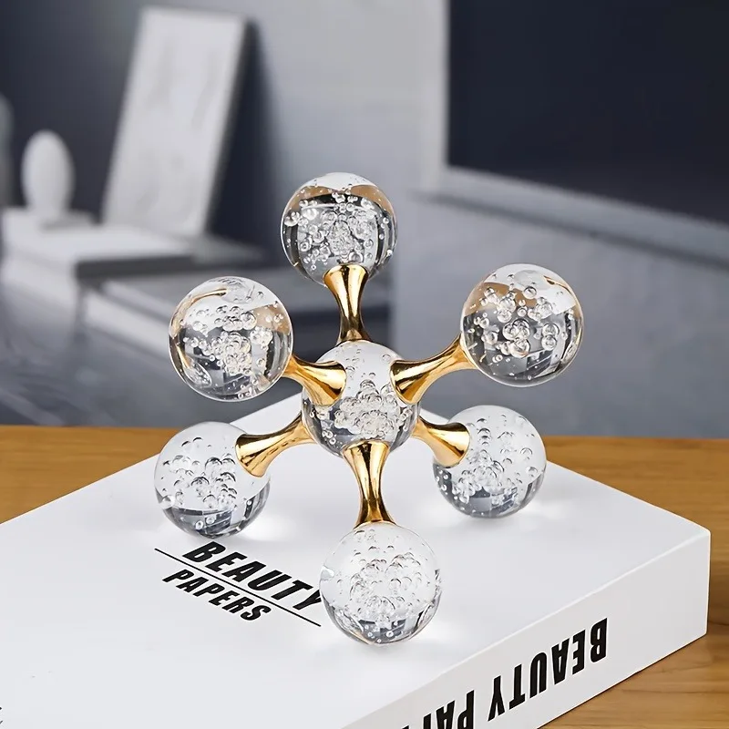 Royaleva Gold Glass Bubble Desk Sculpture Paperweight