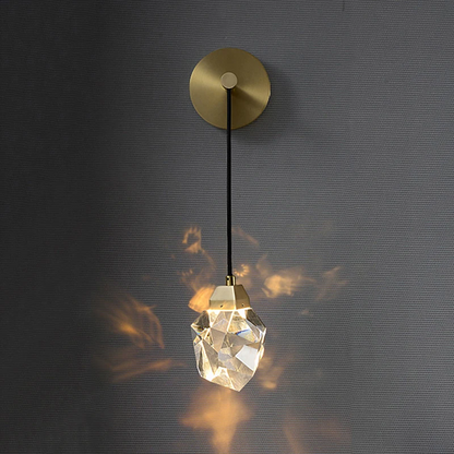 LuxRoyale Crystal Pendant Wall Light With Authentic K9 Crystal Prism Copper Finish