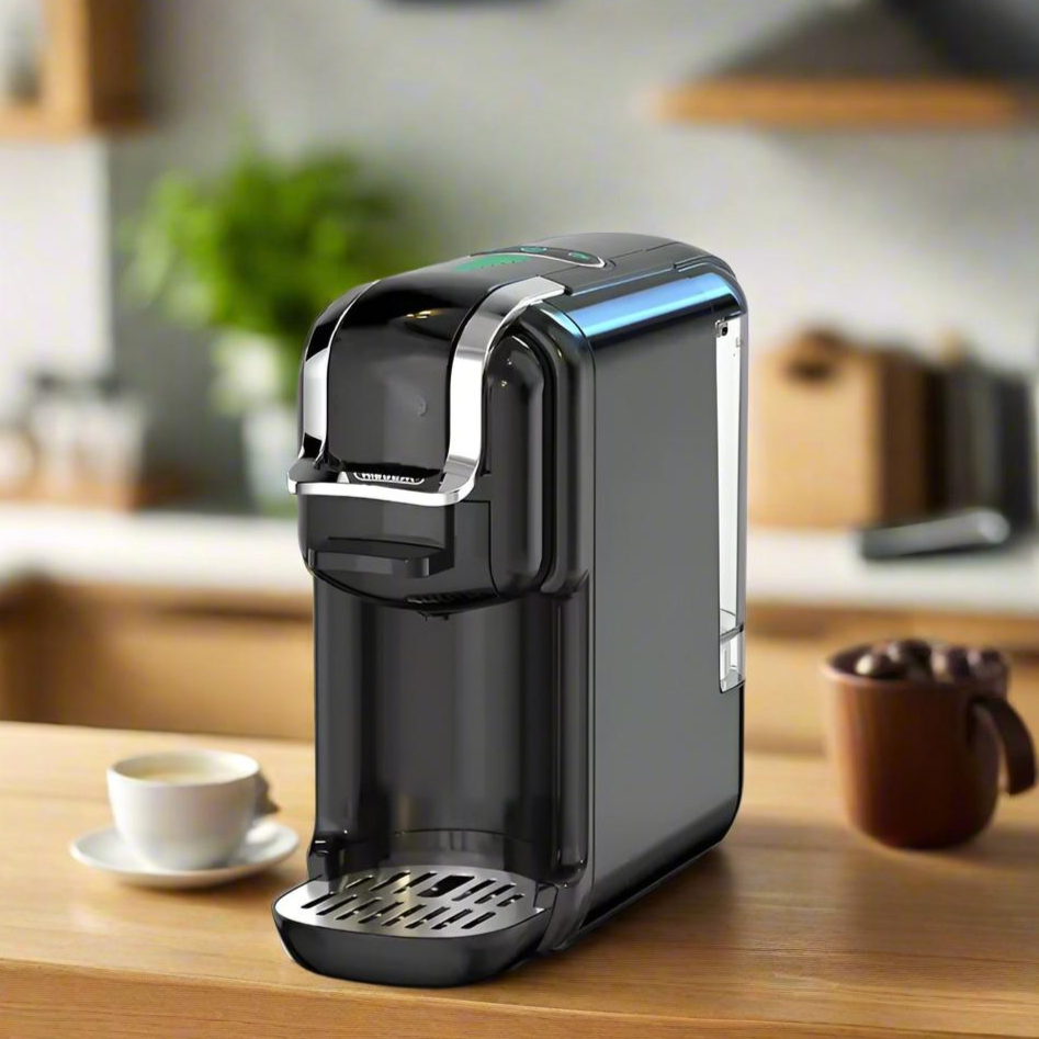 5-in-1 Coffee Machine – 20-Bar Multiple Capsule Brewer with Milk Frother