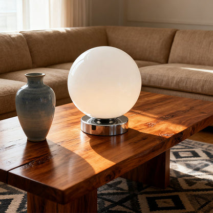 RoyaleGlow Modern LED Orb Table Lamp - Minimalist Spherical Desk Light