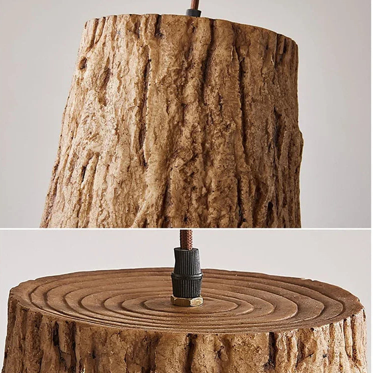 Lumora Natural Wooden Pendant Light, Rustic Modern Warm Ambient Home Decor Fixture