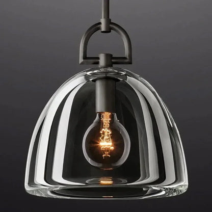 Royelux Modern Brass & Clear Glass Dome Pendant Light for Kitchen Island