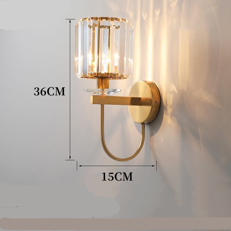 RoyaleGlow Modern Gold Crystal Wall Sconce Light Fixture For Living Room
