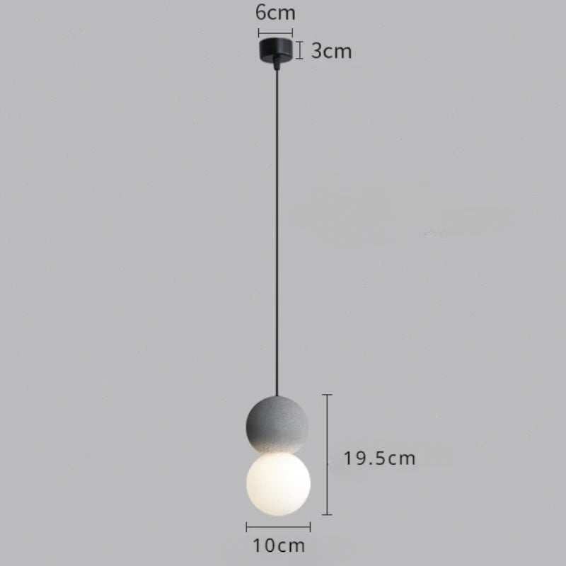 Royelux Concrete Glass Pendant Light for Kitchen Island, Dining Room & Entryway