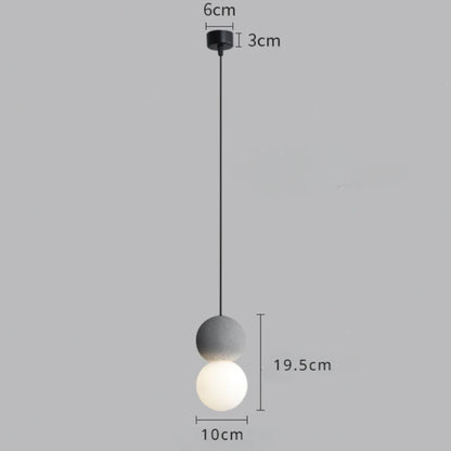 Royelux Concrete Glass Pendant Light for Kitchen Island, Dining Room & Entryway