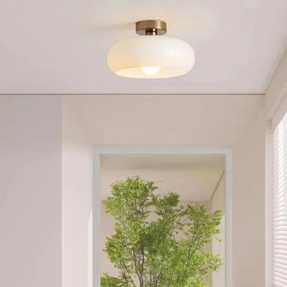 Royelux Glass Pendant Light Bread Shape Dimmable Artistic Stained-Glass Chandelier