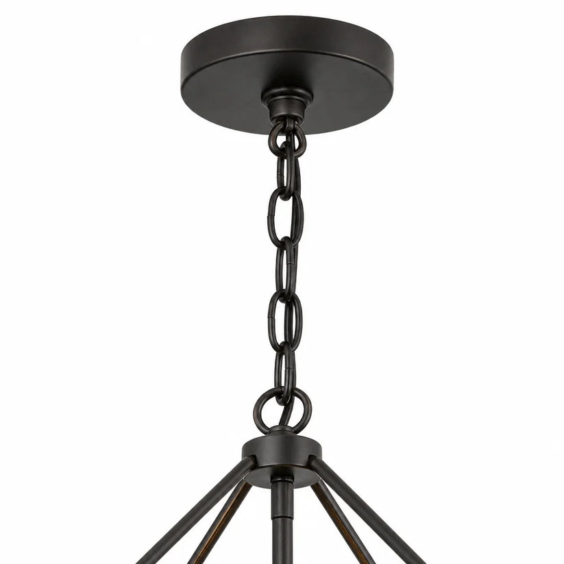 RoyaleGlow Farmhouse Bronze Chandelier-Industrial Drum Pendant Light