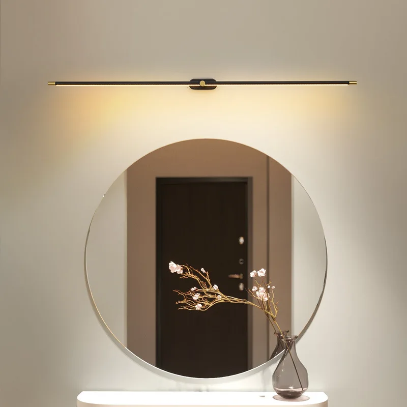 LuxRoyale Minimalist Linear Wall Lamp with Gold End Caps, Aluminum Construction