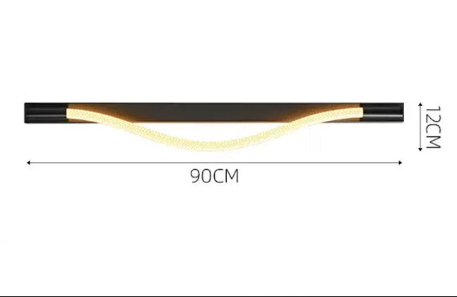 LuxRoyale Modern Black LED Wall Sconce - Flexible Wave Design for Ambient Lighting