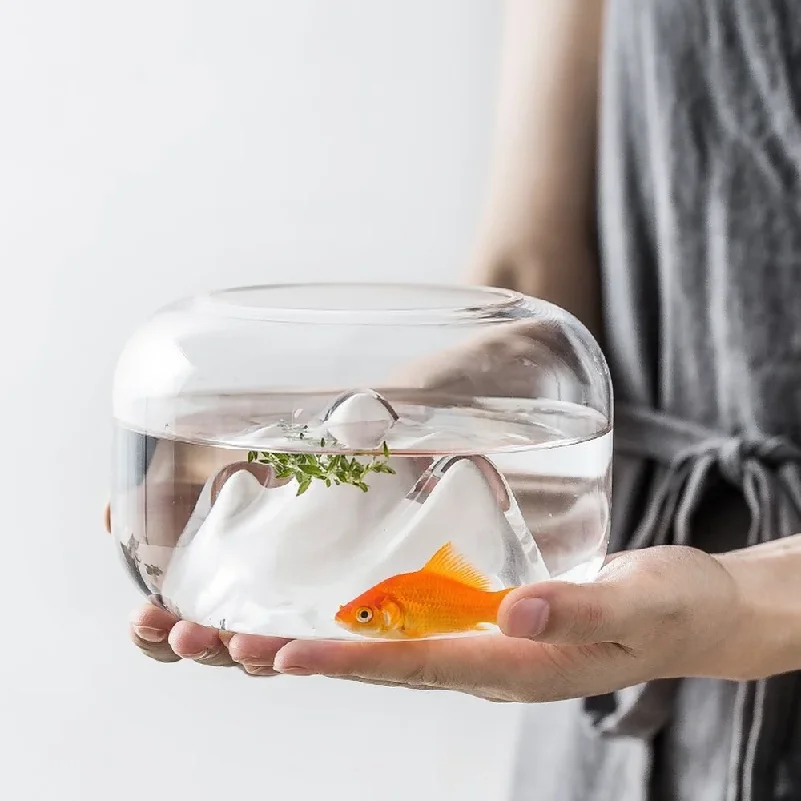 RoyaleGlow Mountain Aquarium Lamp - Unique LED Night Light & Desktop Decor