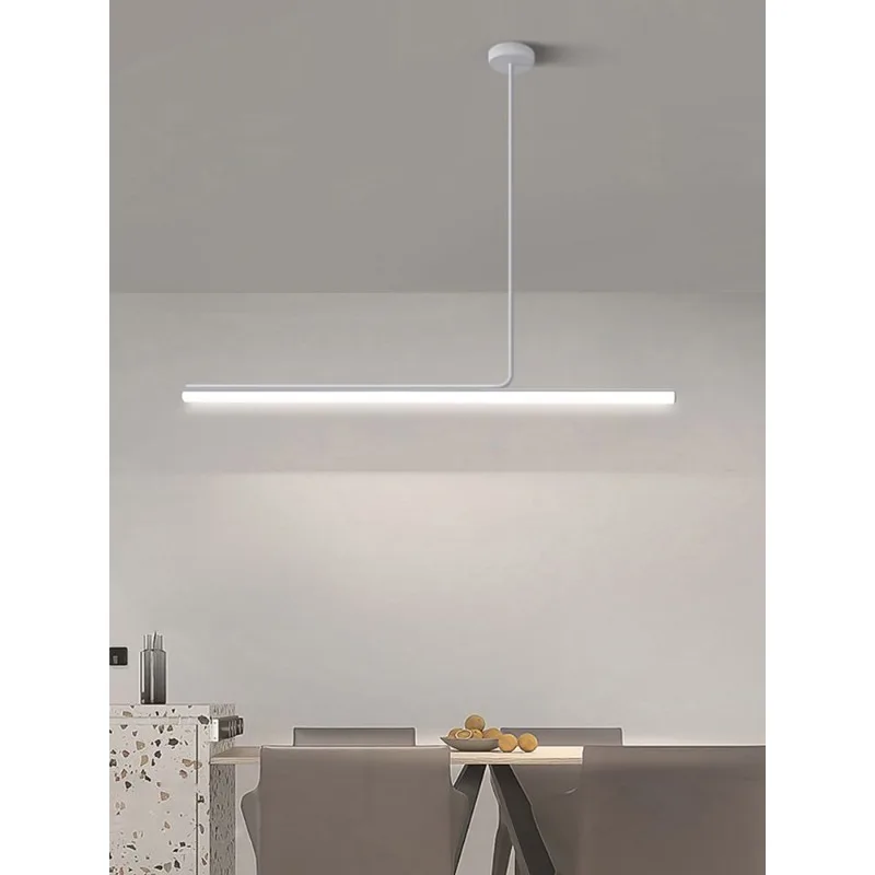 RoyaleGlow Modern Long Tube Pendant Light - Remote Dimmable Hanging Lamp