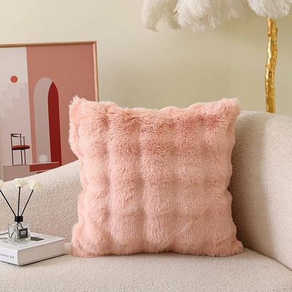 Lumora Luxe Faux Fur Cushion Cover With Plush Texture, Premium Home Decor for Sofa, Bed