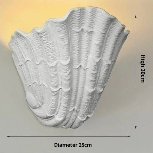RoyaleGlow Handcrafted Plaster Seashell Sconce - Organic Modern Wall Light