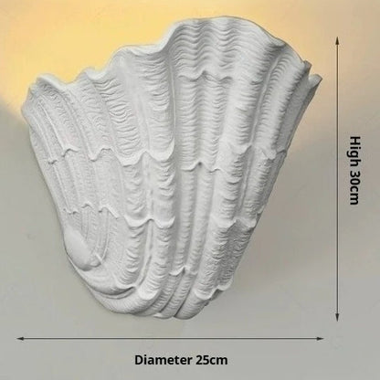 RoyaleGlow Handcrafted Plaster Seashell Sconce - Organic Modern Wall Light