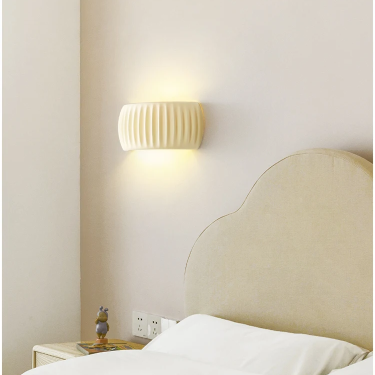 LuxRoyale Modern Minimalist Soft Cream Resin Wall Lamp For Accent Lighting