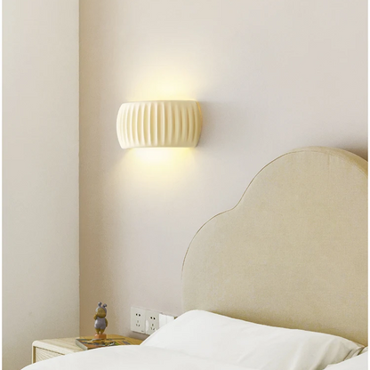 LuxRoyale Modern Minimalist Soft Cream Resin Wall Lamp For Accent Lighting