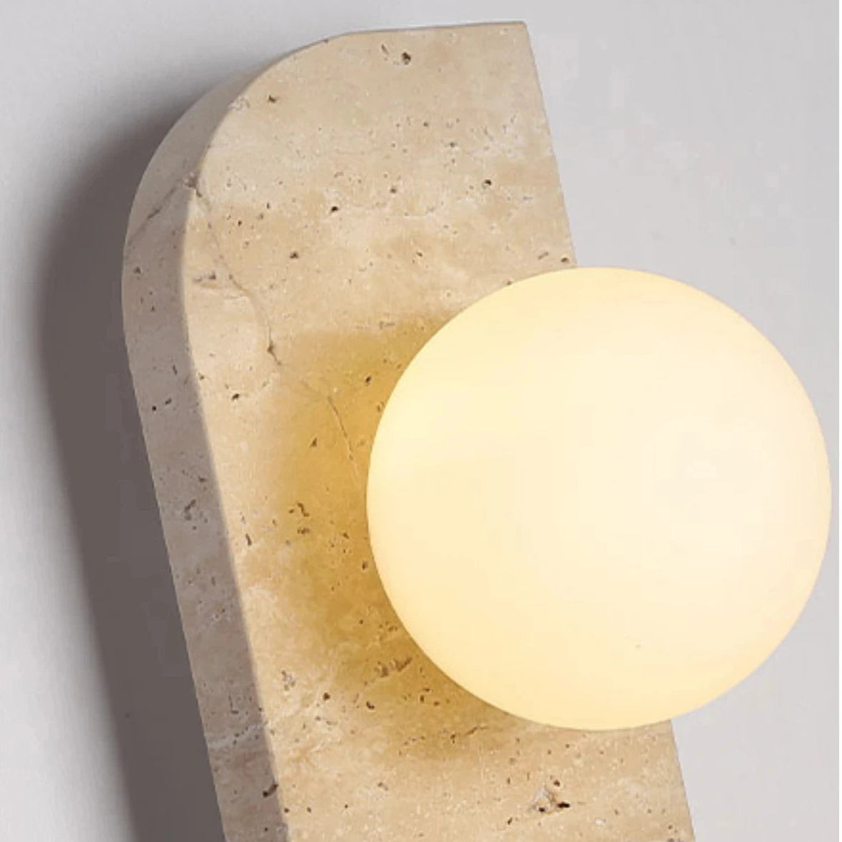 Royelux Natural Travertine Wall Sconce Modern Stone LED Wall Light
