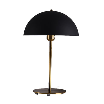 RoyaleGlow Mid-Century Modern Brass Dome Table Lamp for Bedroom & Living Room