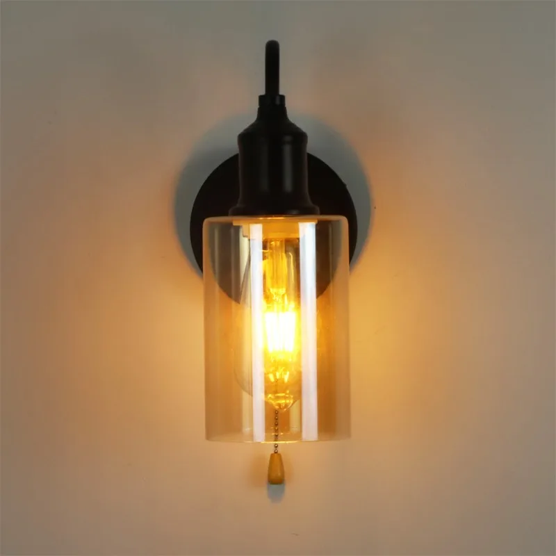 Lumora Modern Industrial Wall Sconce - Adjustable Dimmable Glass Pendant Fixture
