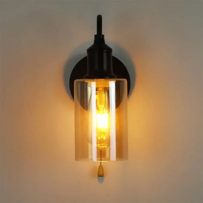 Lumora Modern Industrial Wall Sconce - Adjustable Dimmable Glass Pendant Fixture