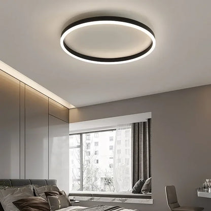 Royelux Modern Dimmable Round LED Flush Mount Ceiling Light with Remote Control