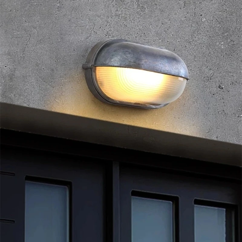 LuxRoyale Vintage Industrial Style Wall Light Aluminum Glass Sconce