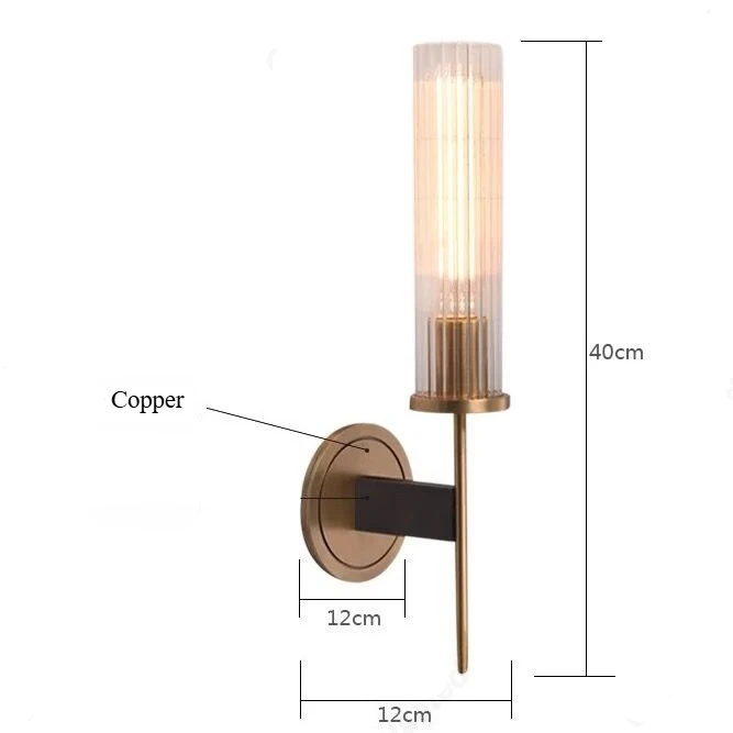 Lumora Modern Wall Sconce - Luxury Copper Glass Contemporary Design Premium Lighting