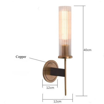 Lumora Modern Wall Sconce - Luxury Copper Glass Contemporary Design Premium Lighting
