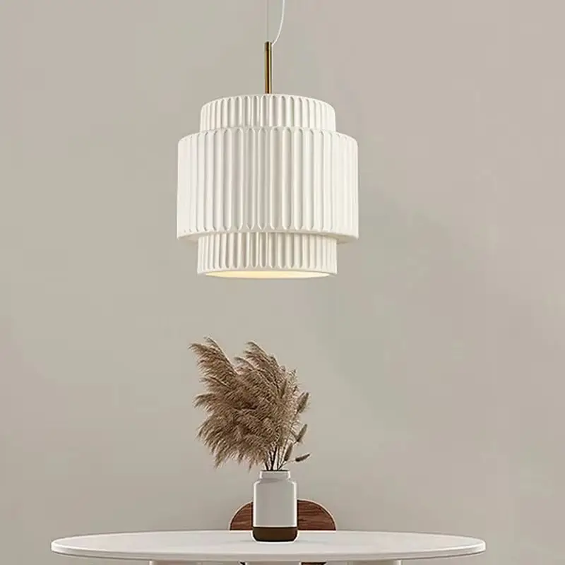 Royelux Modern Ribbed Green Resin Pendant Light - Hanging Lamp For Dining Room