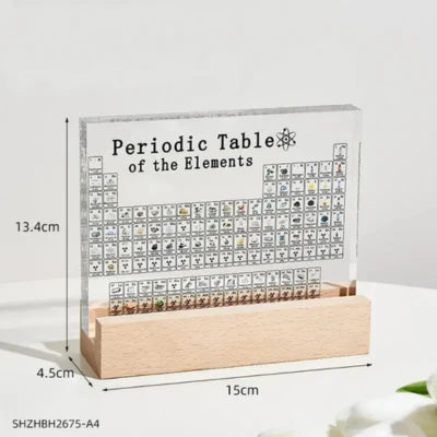 Royaleva Acrylic Periodic Table with Wooden Light Base