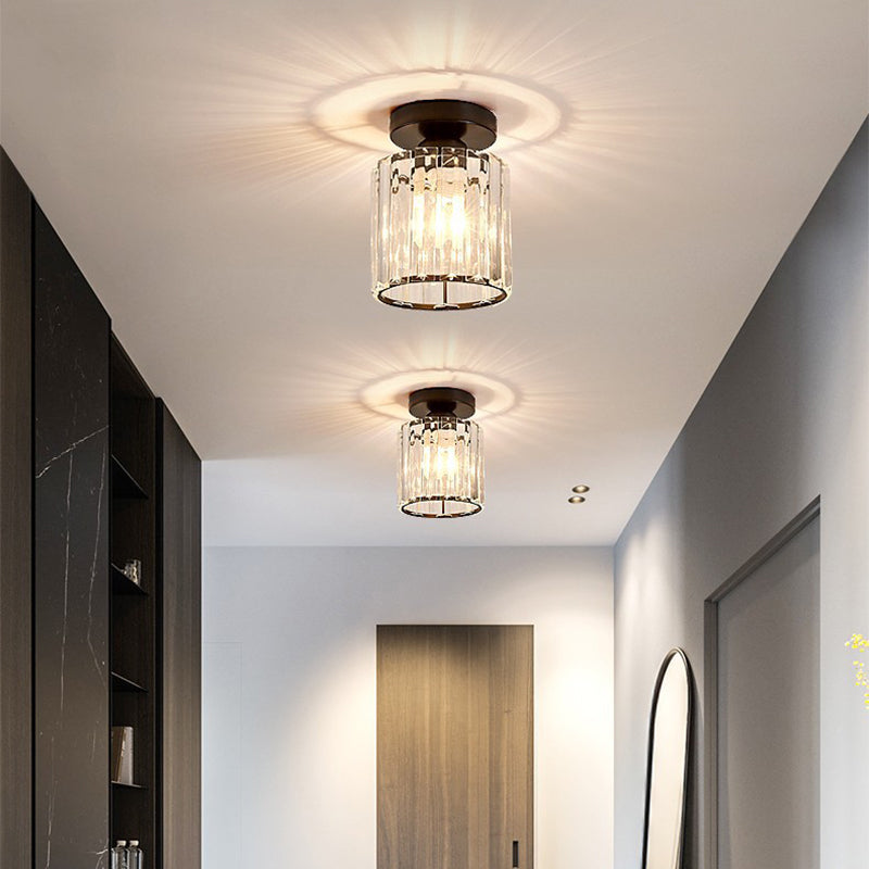 Royelux Crystal Semi-Flush Pendant Light, Modern Hallway Elegant Ceiling Lamp Fixture