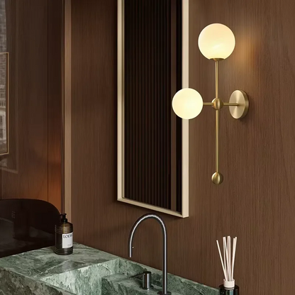 RoyaleGlow Modern Brass Glass Wall Sconce Lighting