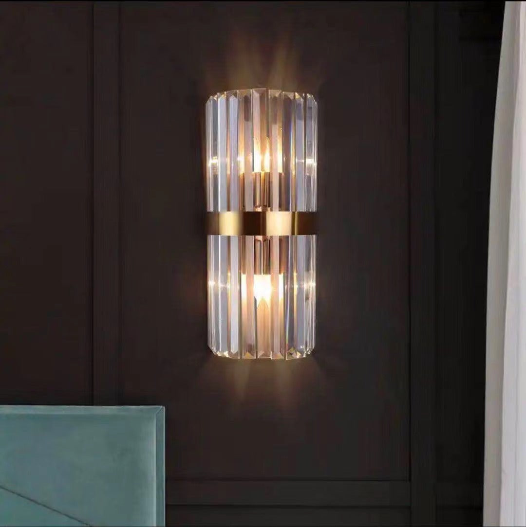 LuxRoyale Modern Crystal Sconce Wall Light for Living Room & Bedroom Lighting