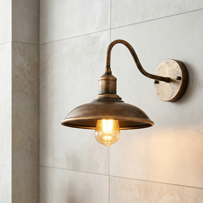 Royelux Vintage Farmhouse Gooseneck Outdoor Barn Light-Bronze Industrial Wall Sconce