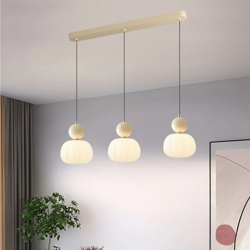 RoyaleGlow Cream Bauhaus Style Art Deco Glass Pendant Light for Modern Spaces