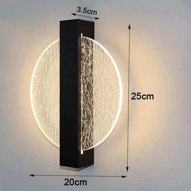 Rayvia Modern Round Wall Light, LED Warm White Sconce for Bedroom Living Room
