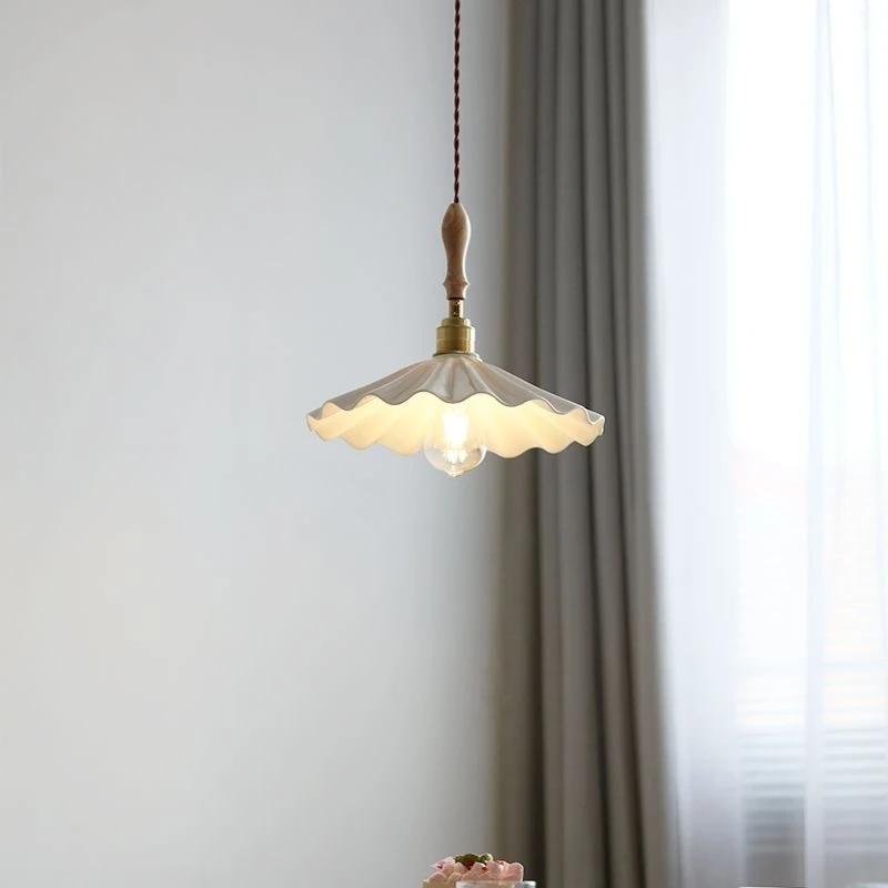 LuxRoyale White Ceramic Wavy Ceiling Pendant Light Fixture for Kitchen Island