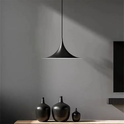 RoyaleGlow Modern Minimalist Cone Pendant Light - Metal Spire Hanging Lamp