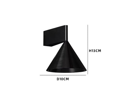 RoyaleGlow Minimalist Cone Wall Sconce - Black Brushed Aluminum Up Down Light