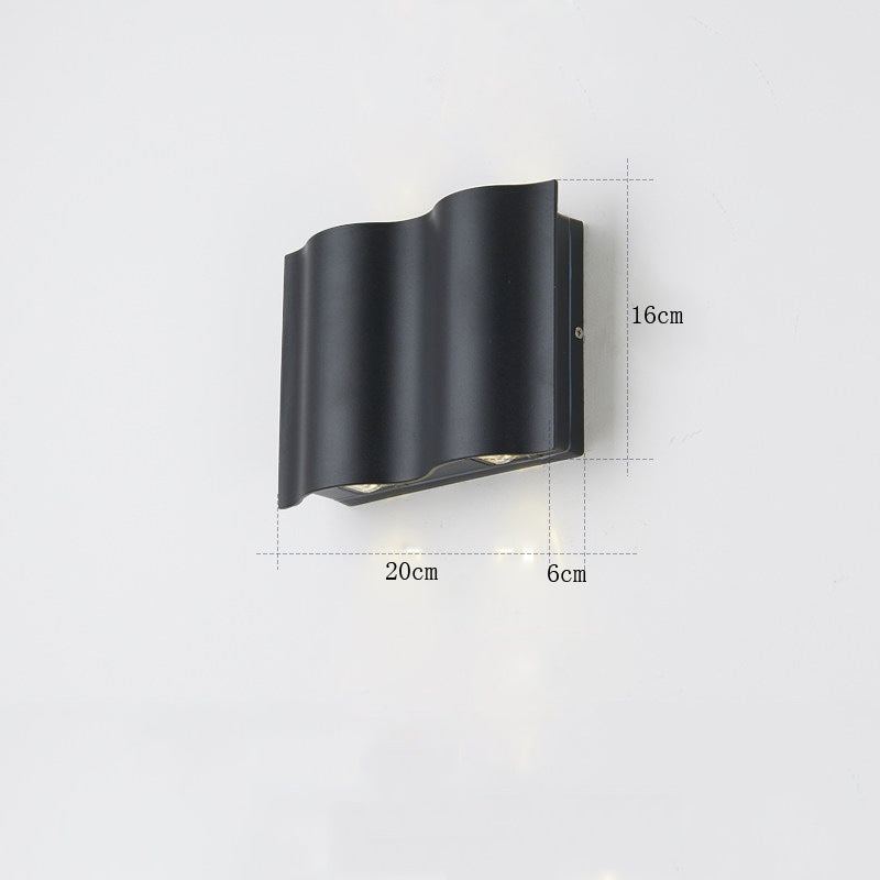 LuxRoyale Modern Outdoor Wall Sconce Black Up Down Light Fixture