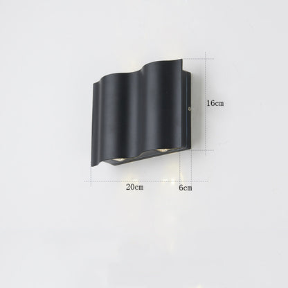 LuxRoyale Modern Outdoor Wall Sconce Black Up Down Light Fixture