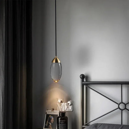 LuxRoyale Modern Glass Drop Pendant Light-Warm LED Hanging Lamp