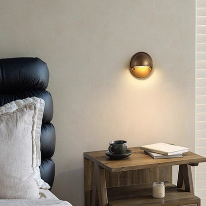 Royelux Modern Half-Moon Wall Sconce - Brushed Brass Industrial Downlight
