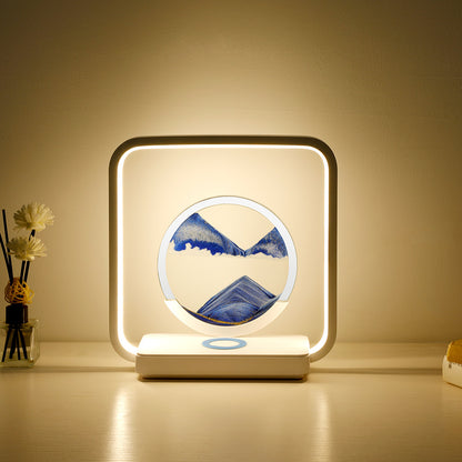 Royelux 3D Moving Sand Art Lamp with 15W Wireless Charger & LED Desk Light