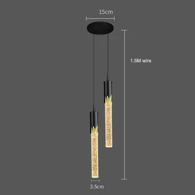 Royelux Modern Gold Crystal LED Pendant Light for Bedside or Island