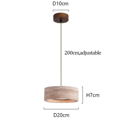 LuxRoyale Modern Travertine Pendant Light - Natural Stone LED for Dining & Kitchen