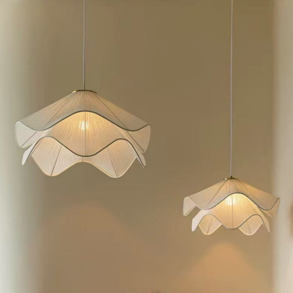 LuxRoyale Serene Fabric Tiered Ceiling Pendant Light for Modern Home Decor