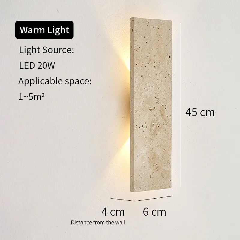 Rayvia Modern LED Indoor Concrete Wall Sconce with Strip Light & Dimmable Design